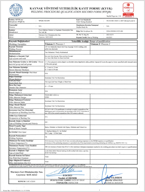 Neon Makina Sertifika 4